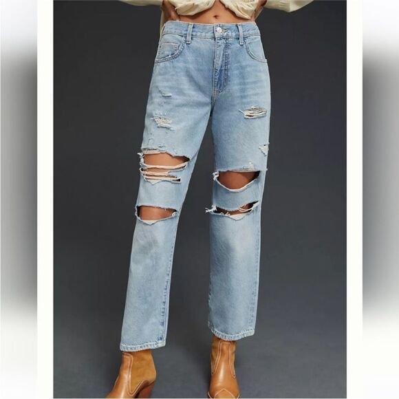 PILCRO | Vintage Crop Jeans Light Blue Wash Distressed Women’s Size 28 - Picture 15 of 15